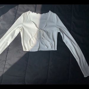 White tie in the front shirt